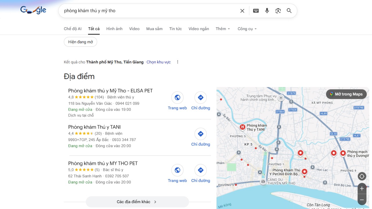 Phòng khám thú y Mỹ Tho ELISA PET Top 1 Google Maps