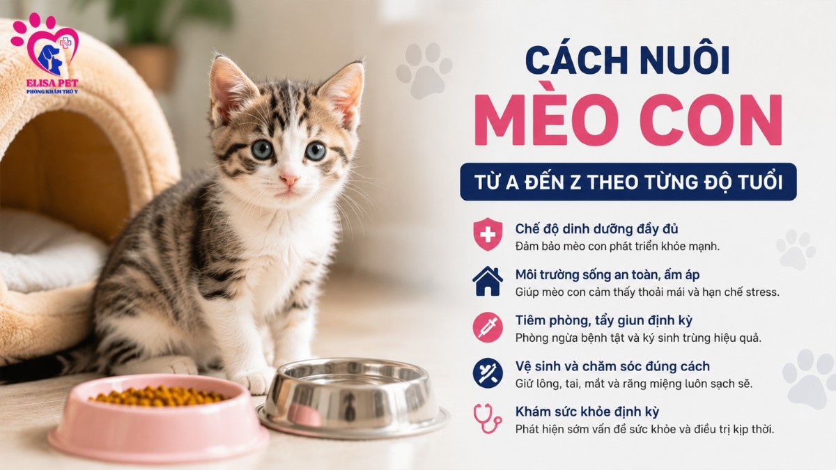 Hướng dẫn cách nuôi mèo con đúng cách từ A đến Z giúp mèo phát triển khỏe mạnh theo từng giai đoạn