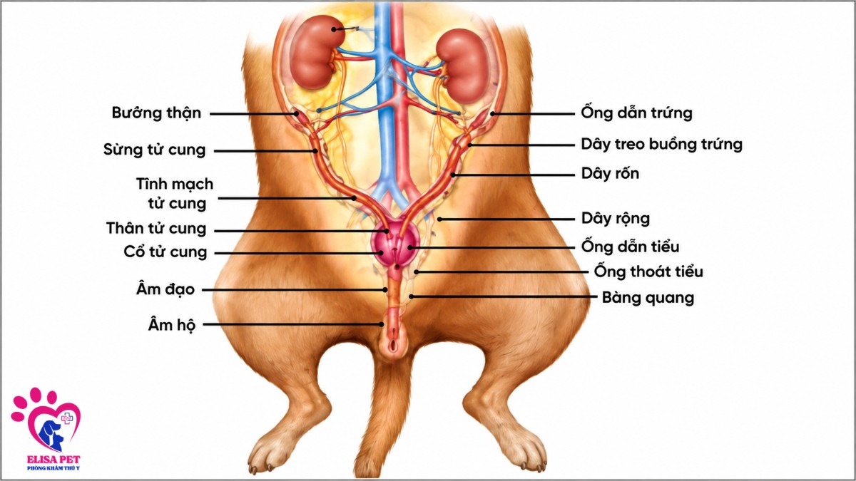 Cấu tạo tử cung của chó