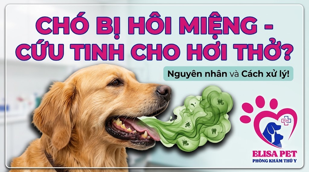 Chó bị hôi miệng và mảng bám vôi răng